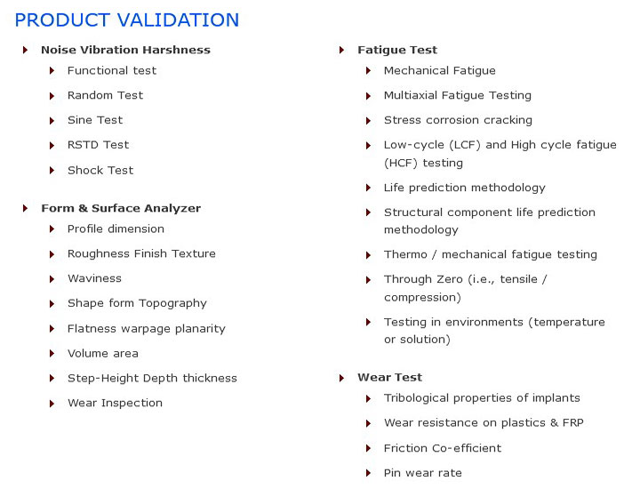 CAPABILITIES - PRODUCT VALIDATION